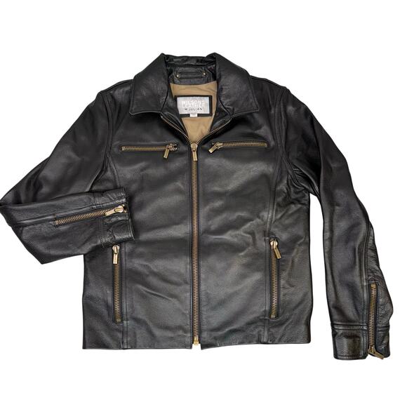 Wilsons Leather M Julian Leather Jacket Men's Small Full Zipper Motorcycle Biker - Picture 1 of 9